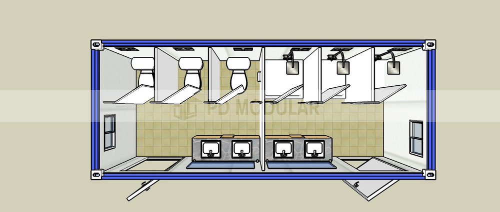集装箱厕所平面图图片